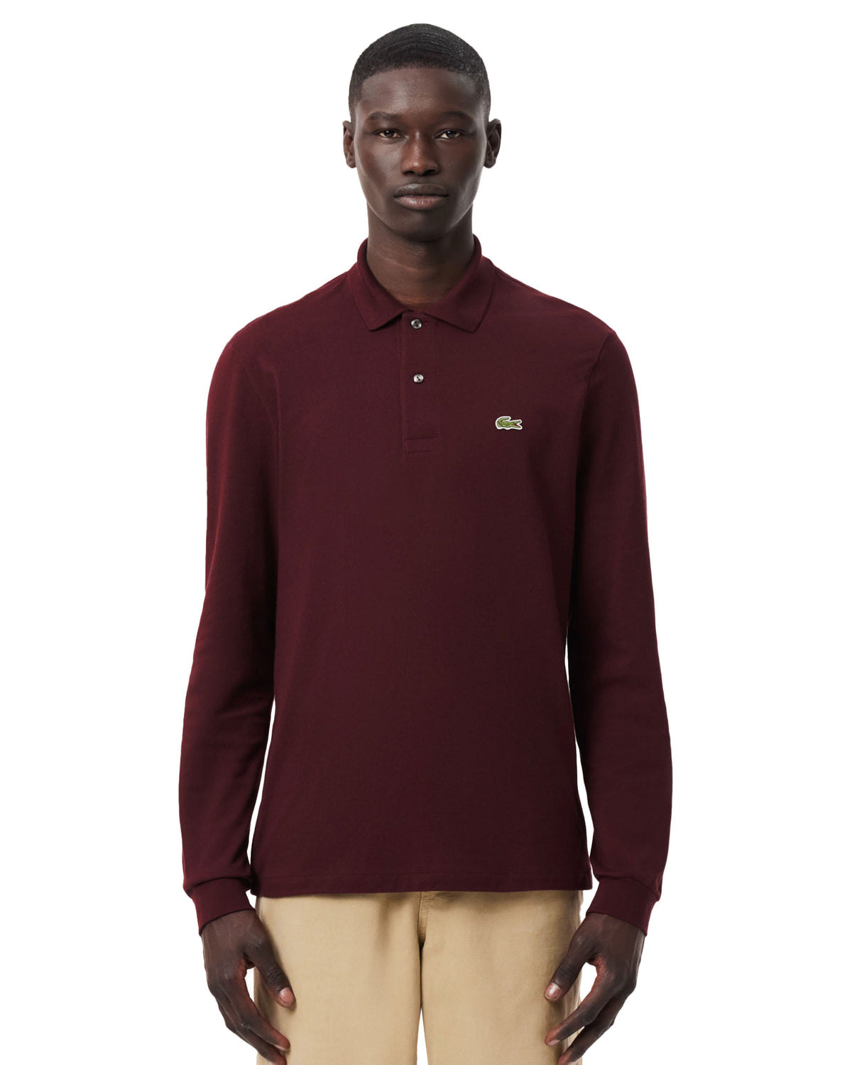 Polo Uomo Lacoste Manica Lunga L.13.12 Bordeaux