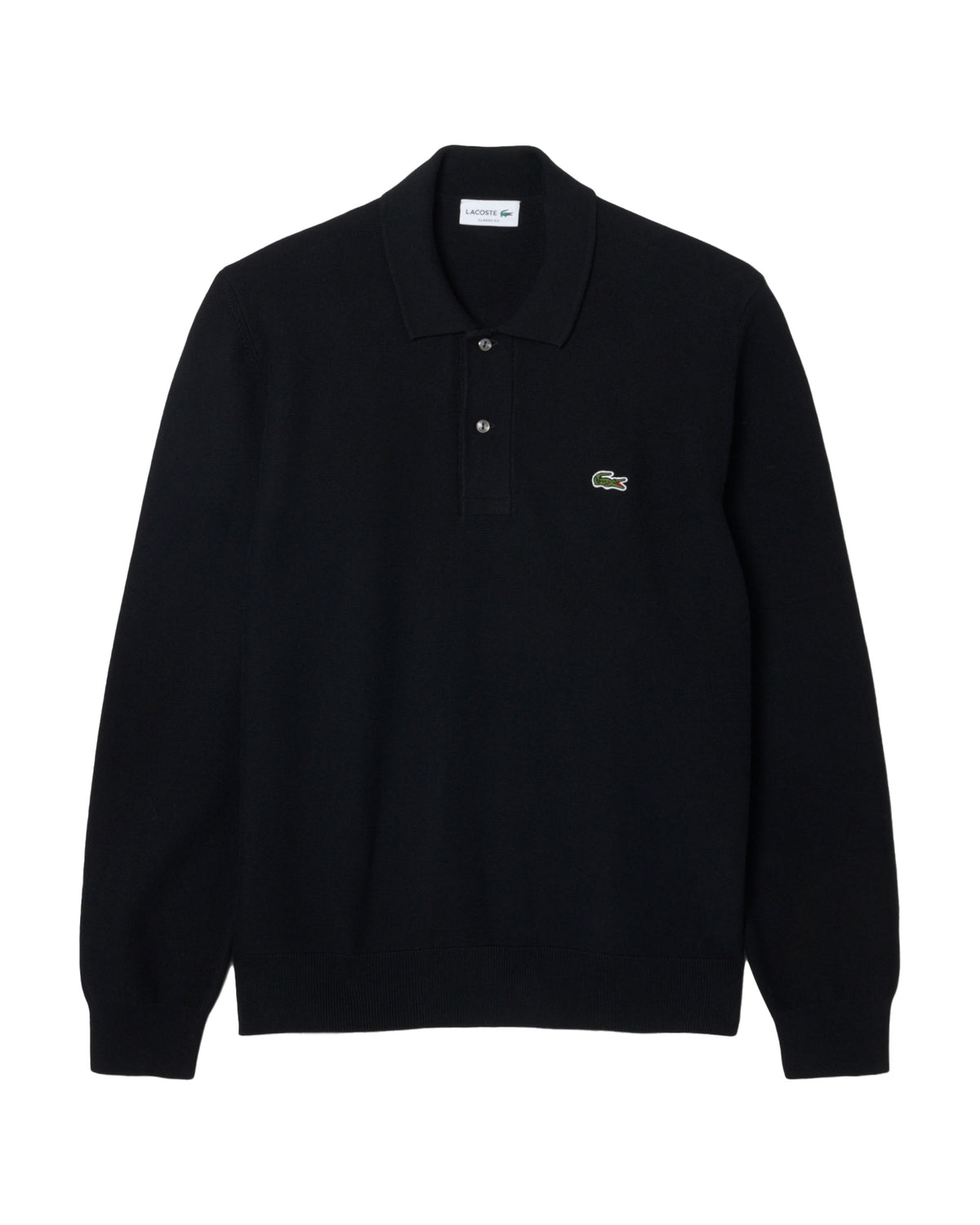 Polo Uomo Lacoste Manica Lunga Nero