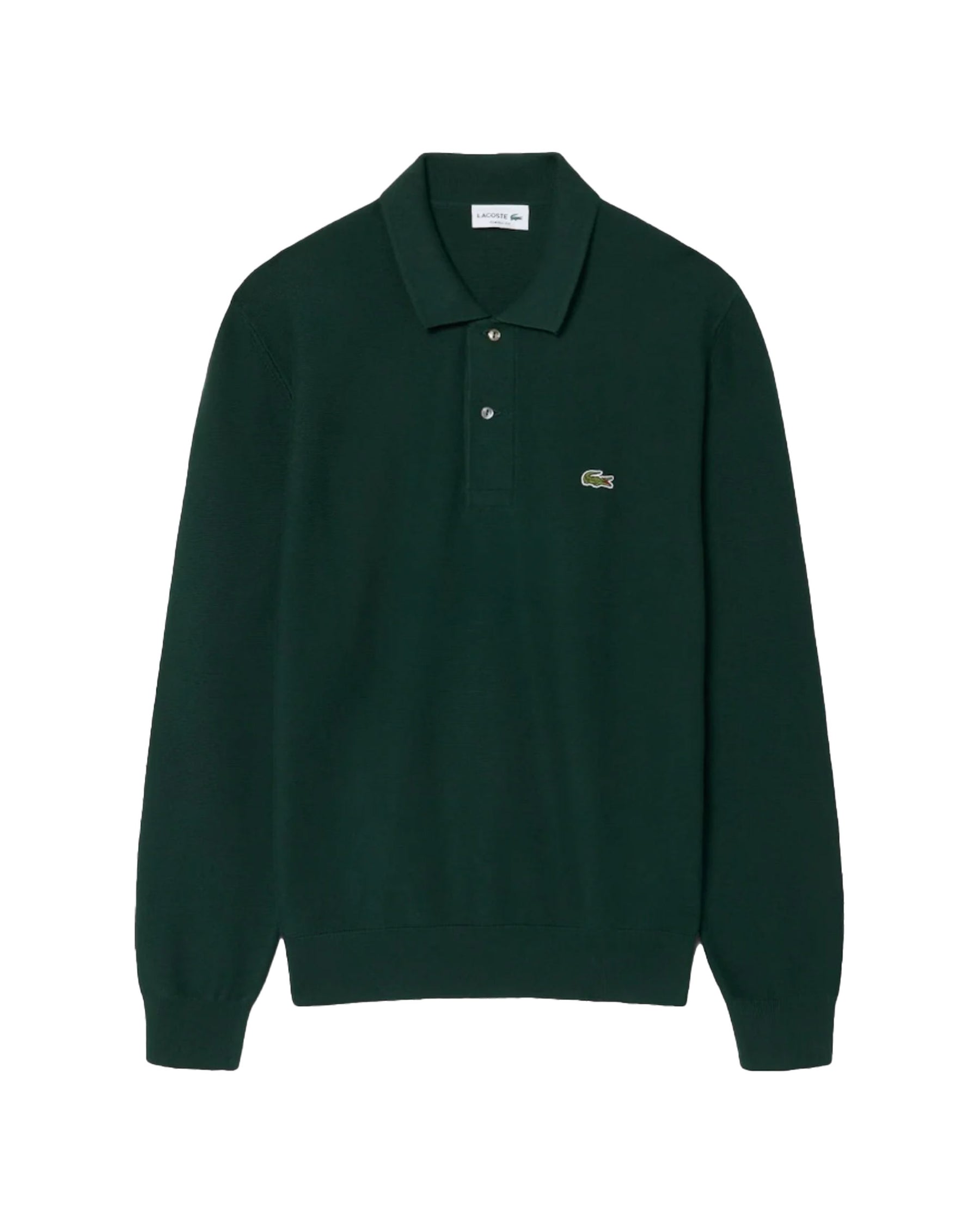 Polo Uomo Lacoste Manica Lunga Verde