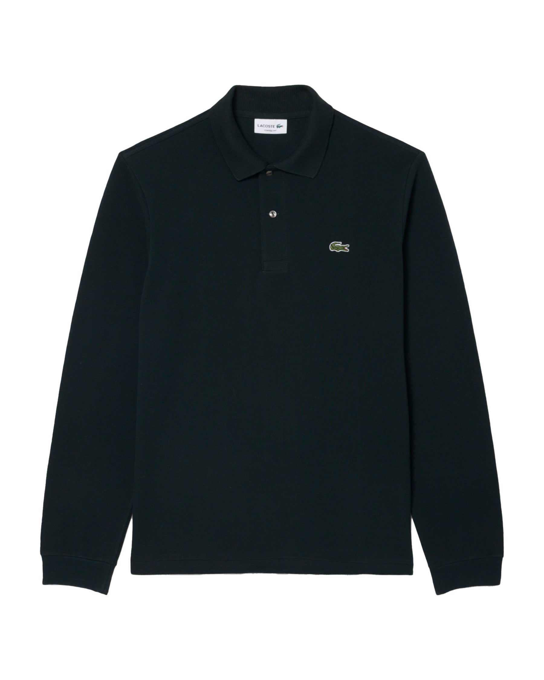 Polo Uomo Lacoste Manica Lunga Verde Scuro