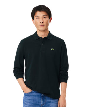 Polo Uomo Lacoste Manica Lunga Verde Scuro