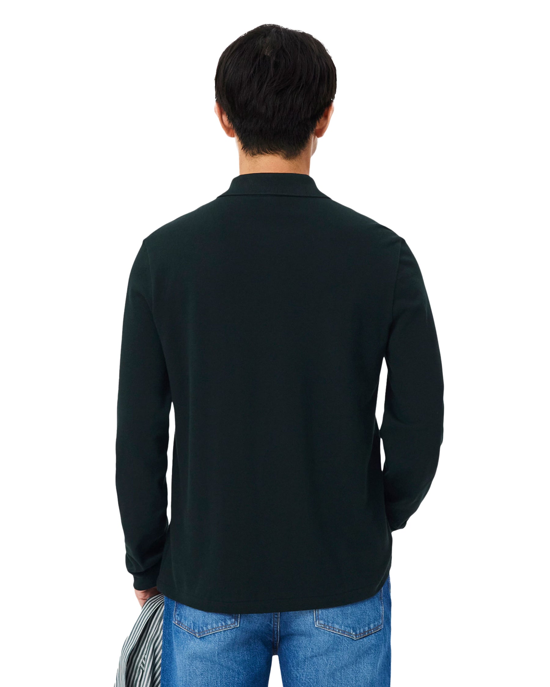Polo Uomo Lacoste Manica Lunga Verde Scuro