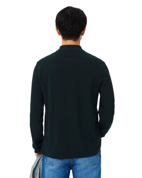 Polo Uomo Lacoste Manica Lunga Verde Scuro