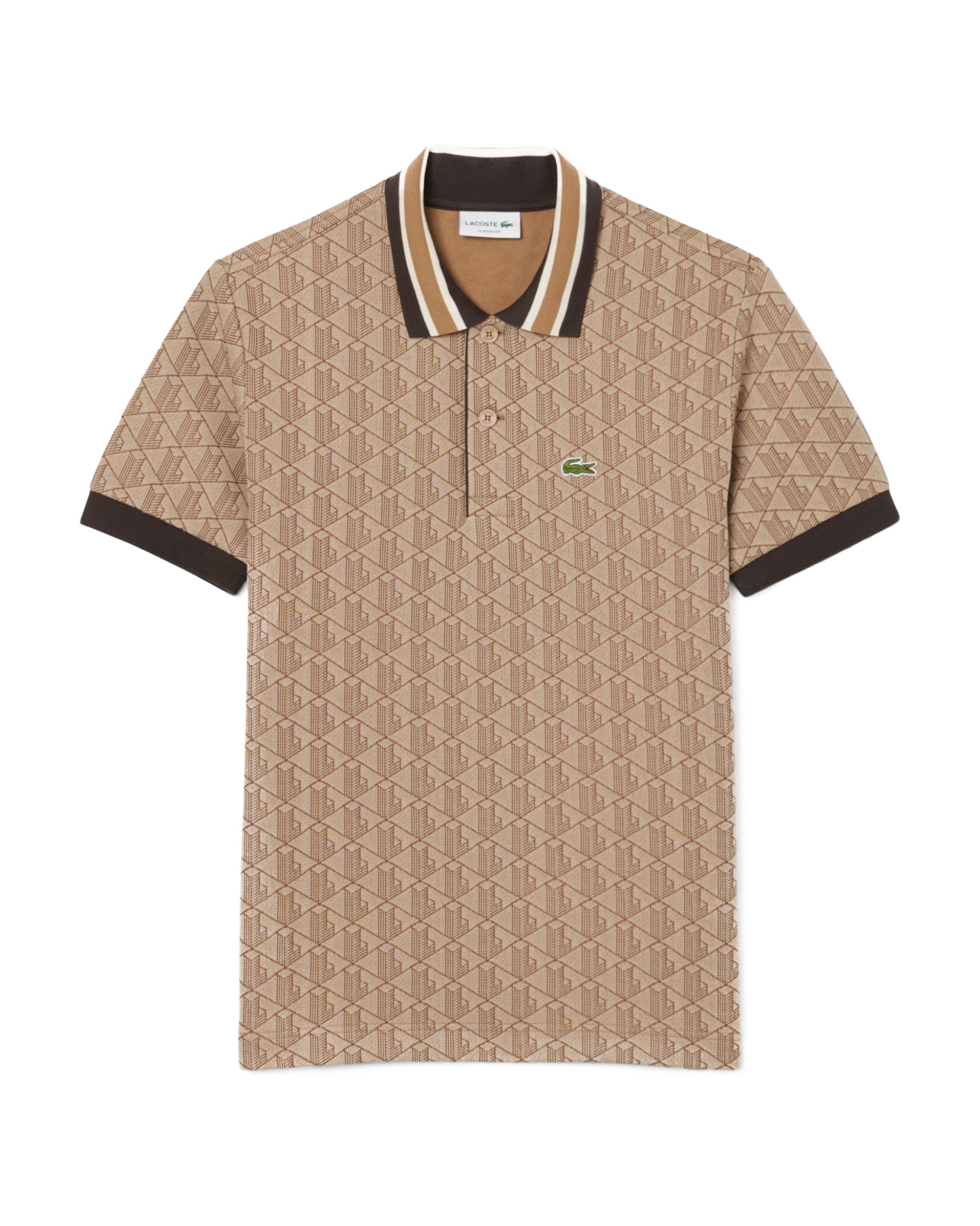 Polo Uomo Lacoste Monogramma Beige
