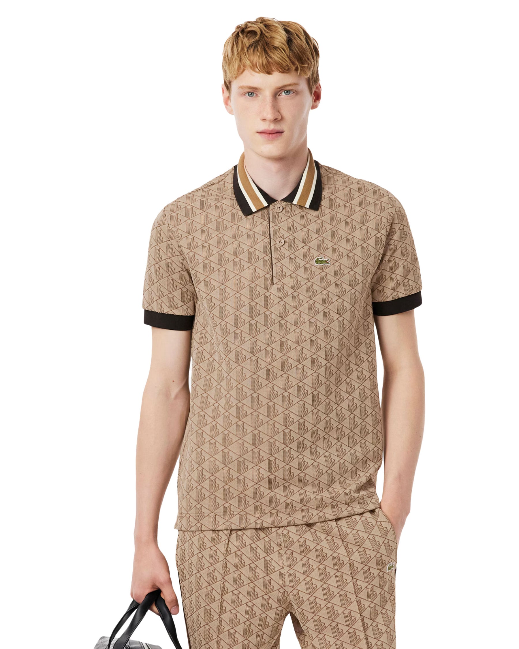 Polo Uomo Lacoste Monogramma Beige