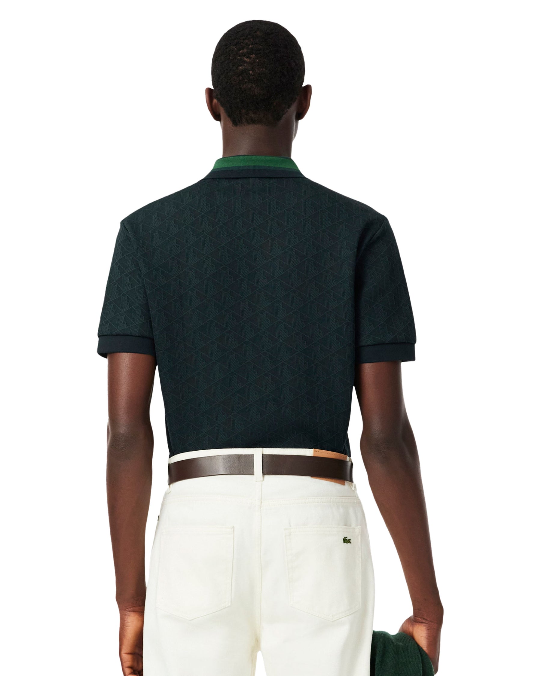 Polo Uomo Lacoste Monogramma Verde Scuro