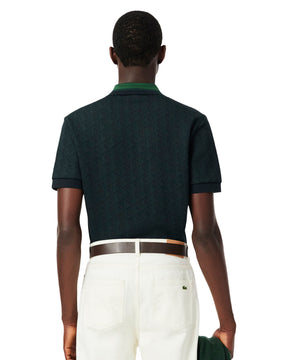 Polo Uomo Lacoste Monogramma Verde Scuro