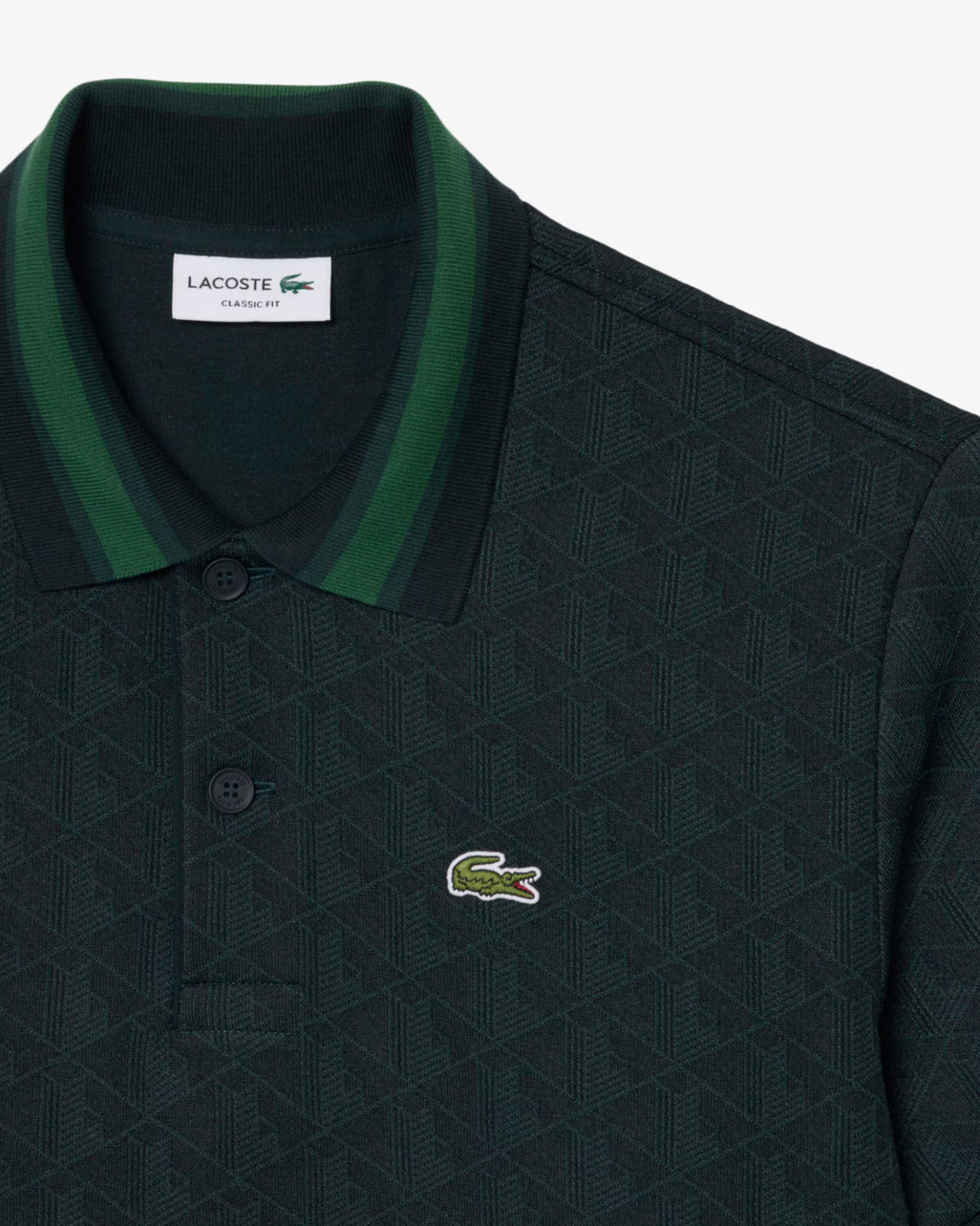 Polo Uomo Lacoste Monogramma Verde Scuro