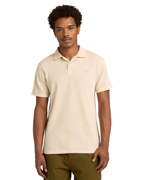 Timberland Men's Polo Wharf River Waffle Short Sleeve Angora