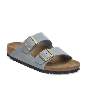 Sandals Birkenstock Arizona Basalt Gray Oiled Leather Narrow Fit