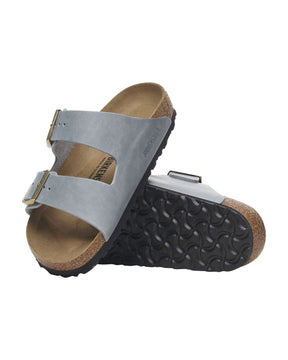 Sandals Birkenstock Arizona Basalt Gray Oiled Leather Narrow Fit