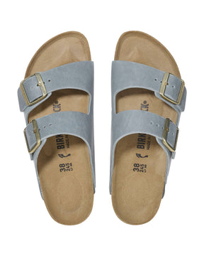 Sandals Birkenstock Arizona Basalt Gray Oiled Leather Narrow Fit