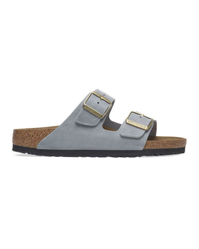 Sandals Birkenstock Arizona Basalt Gray Oiled Leather Narrow Fit