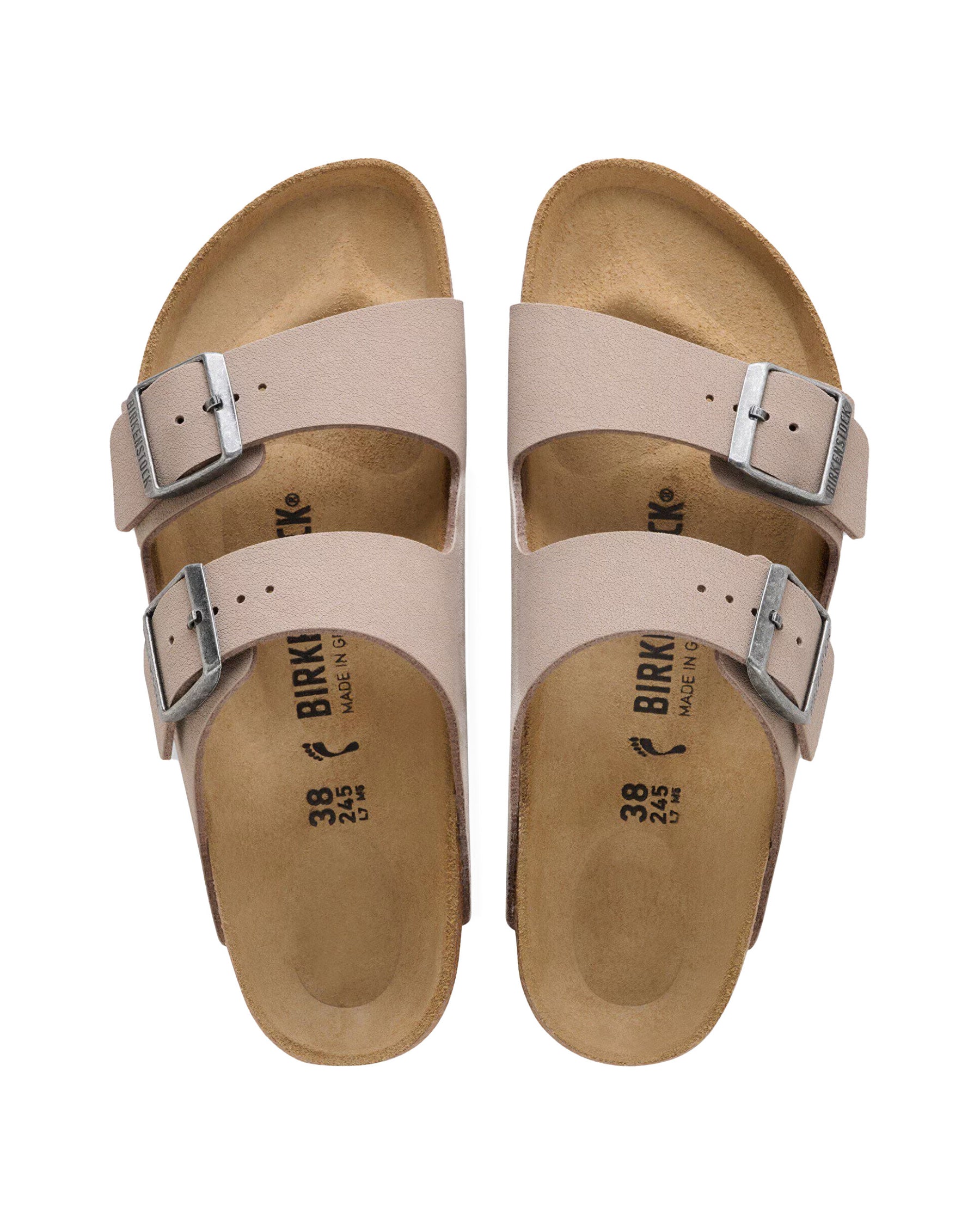 Sandals Birkenstock Arizona Gray Taupe Birkibuc Narrow Fit