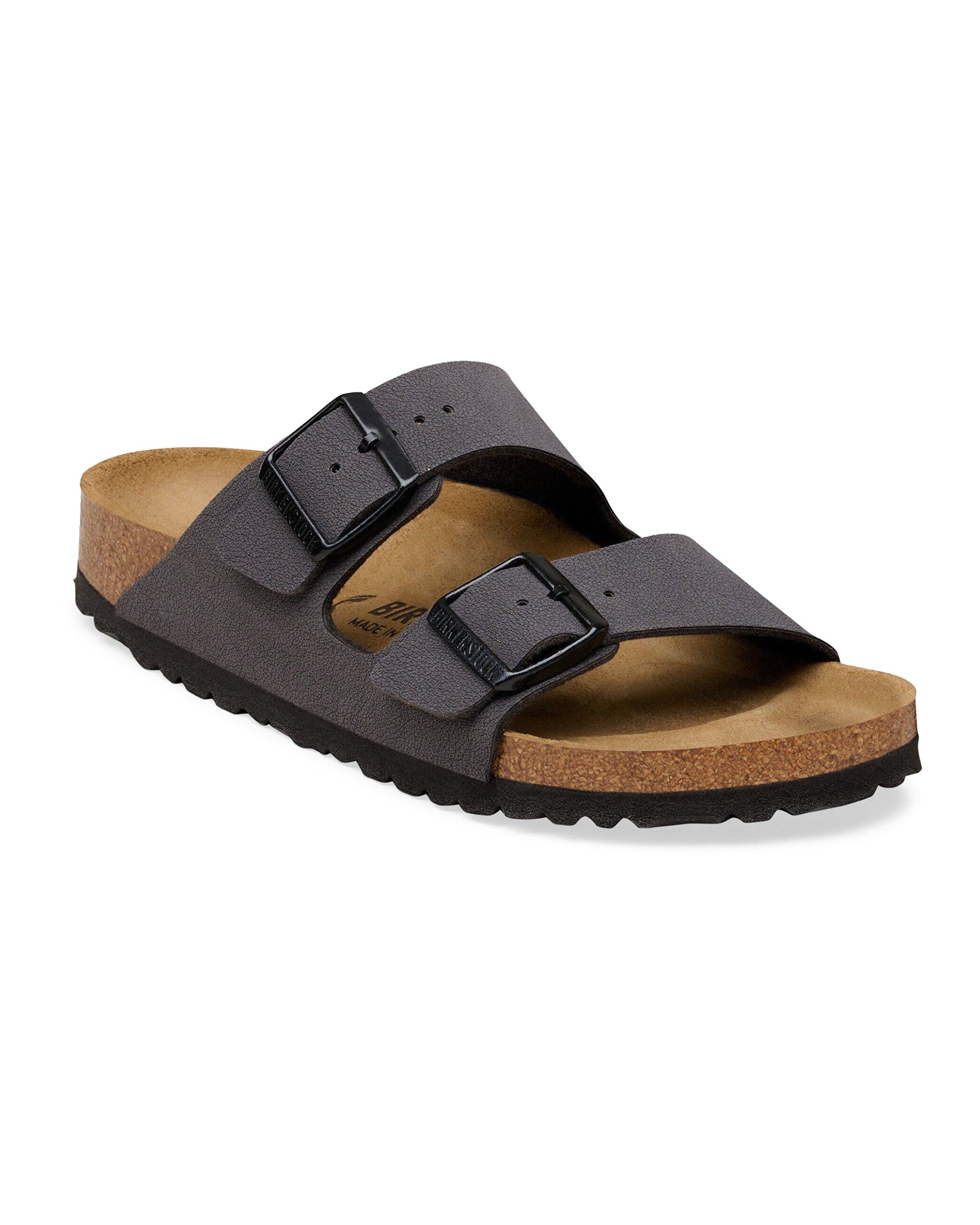 Sandals Birkenstock Arizona Velvet Gray Birkibuc Narrow Fit
