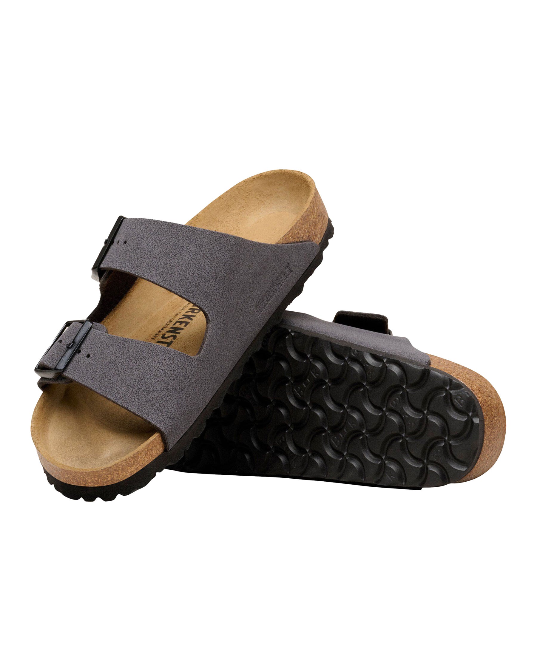 Sandals Birkenstock Arizona Velvet Gray Birkibuc Narrow Fit