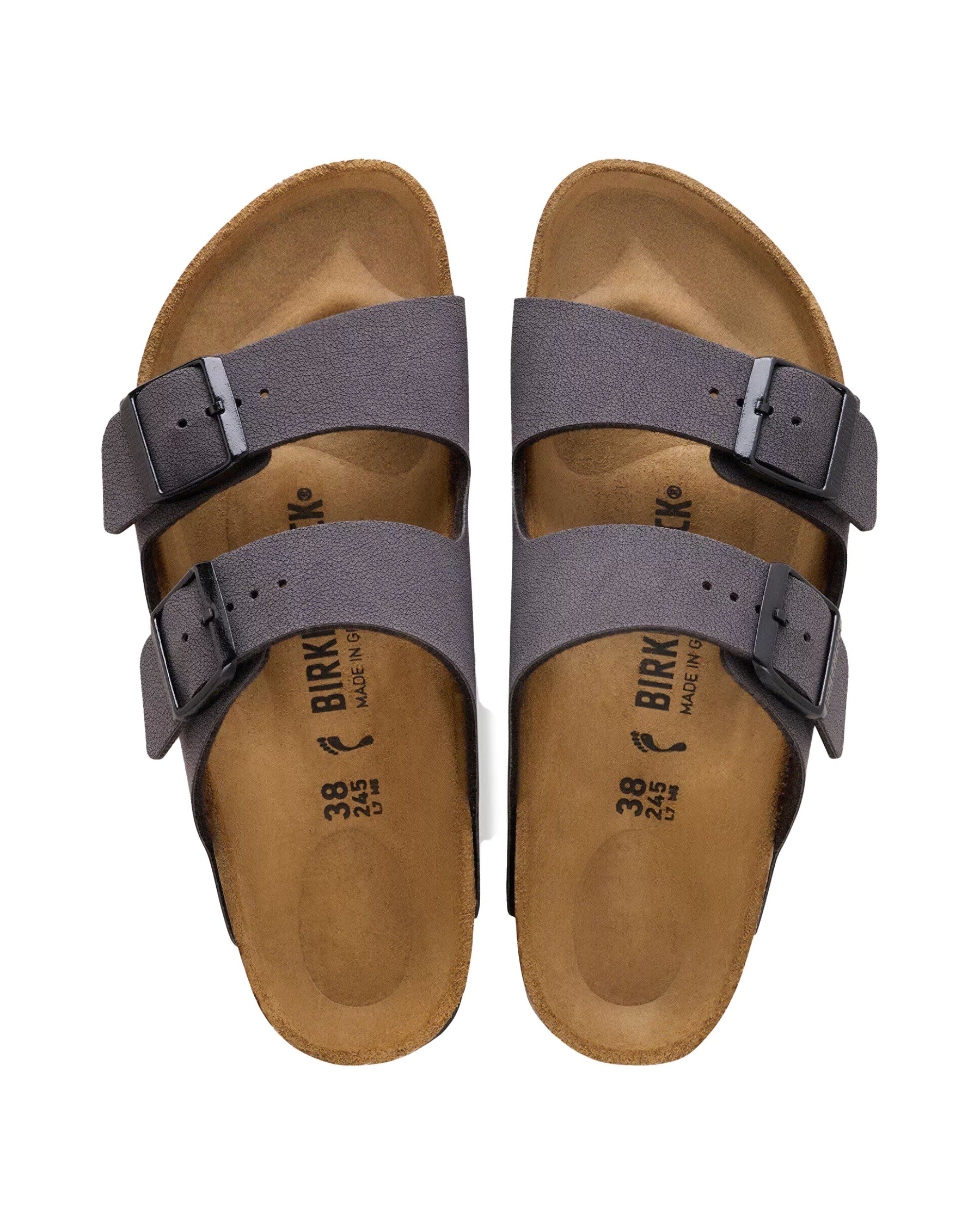 Sandals Birkenstock Arizona Velvet Gray Birkibuc Narrow Fit