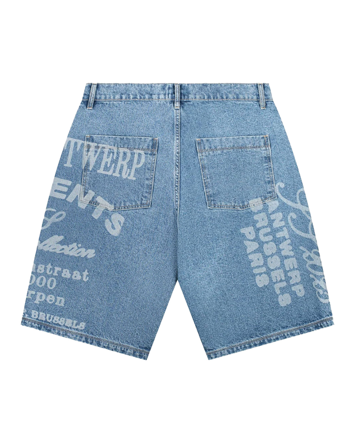 Short Arte Antwerp Two Prints Denim Shorts Denim Bleach
