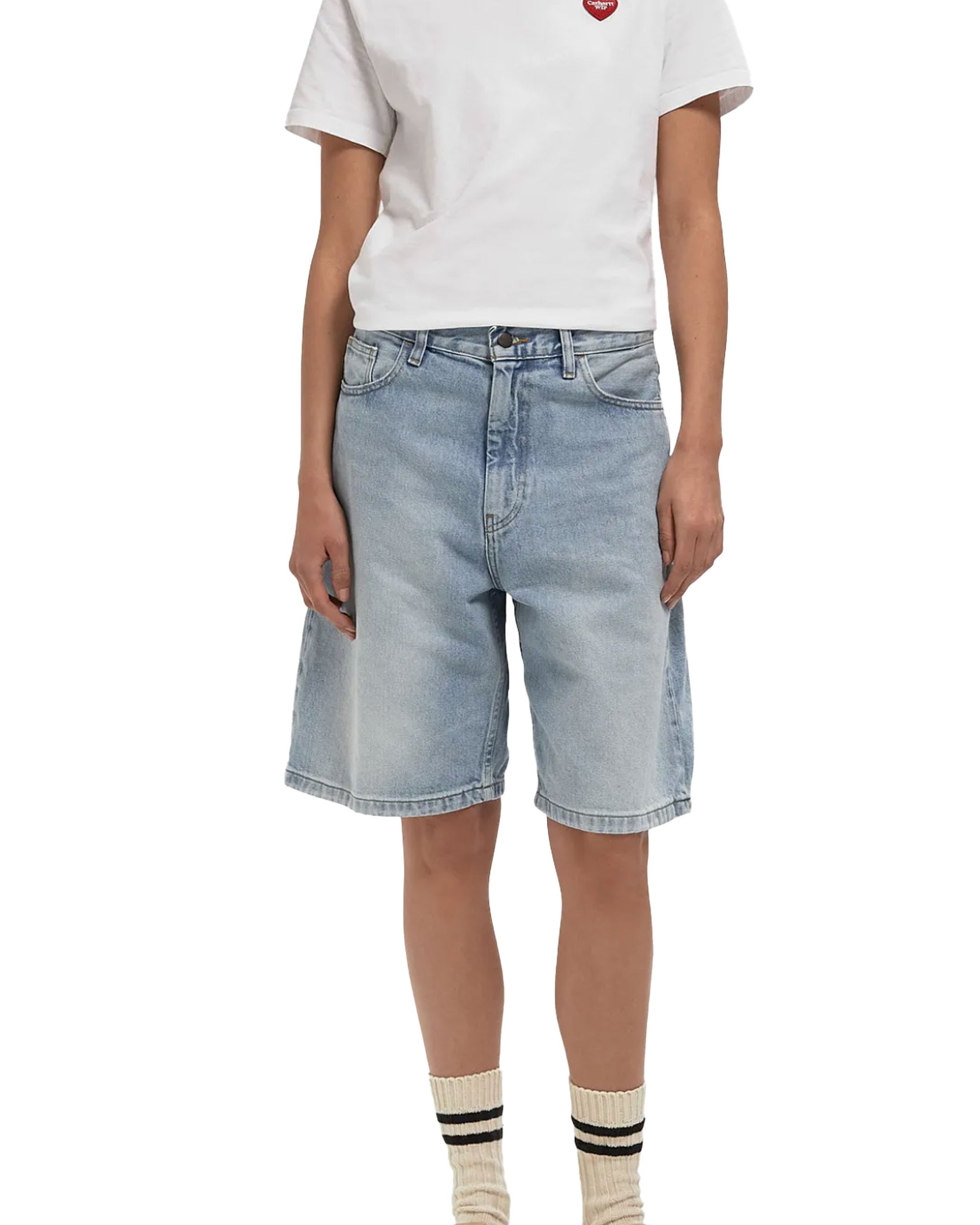 Carhartt Wip Brandon Short Women's Short Blue heavy worn bleached
