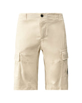 Short Uomo CP Company Sateen Stretch Cargo Short Gauze White