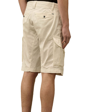 Short Uomo CP Company Sateen Stretch Cargo Short Gauze White