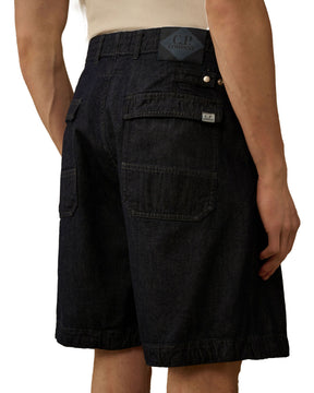 Bermuda Uomo CP Company in Denim Blu