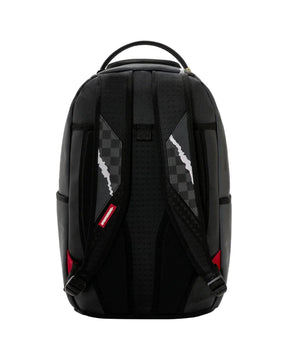 Sprayground Center Rip Revealing Gray Check Backpack Black