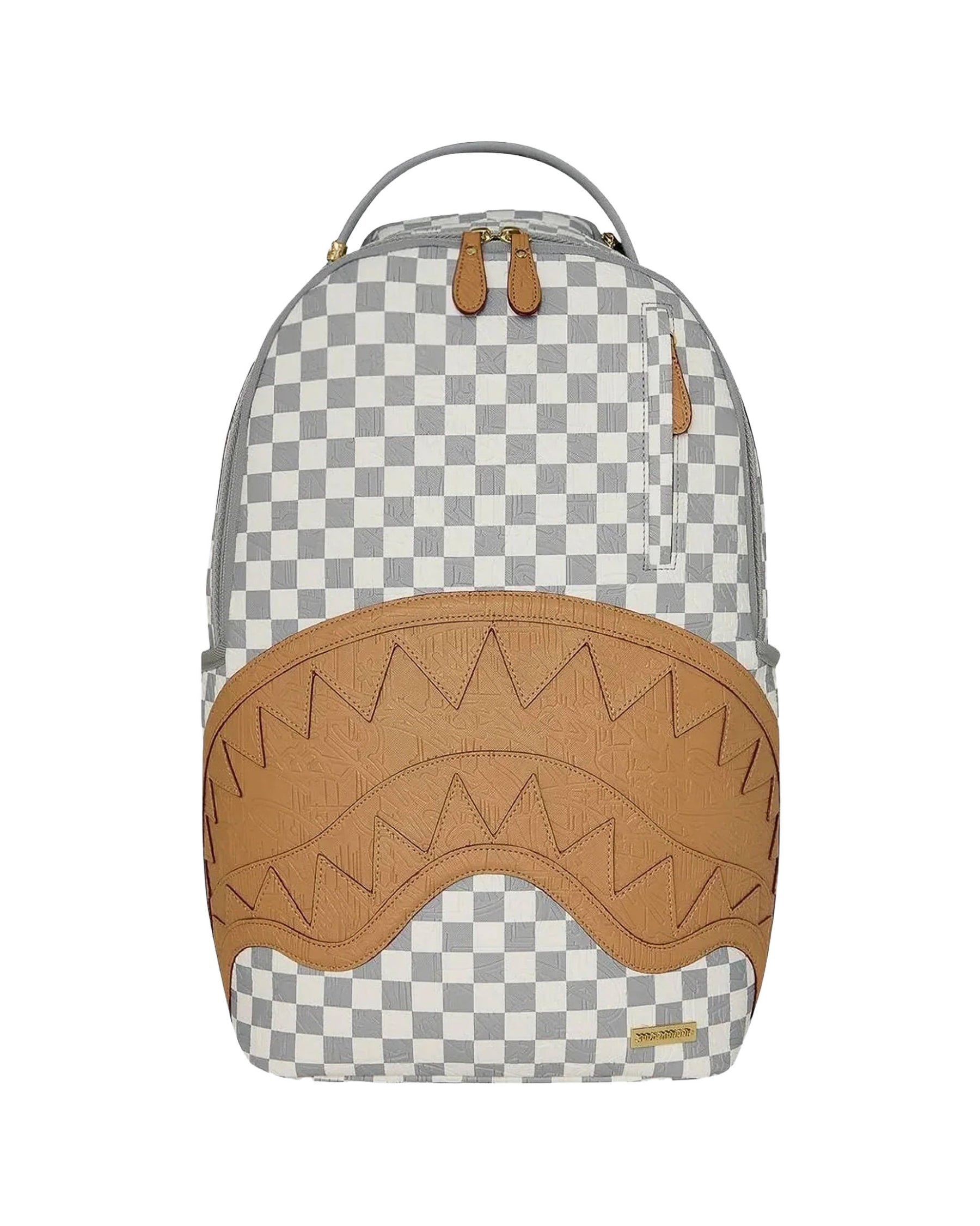 Sprayground Embossed Cream Check Backpack Beige