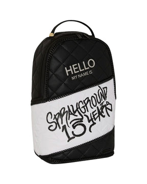 Sprayground Hello My Name Is 15 Years Quilted Backpack