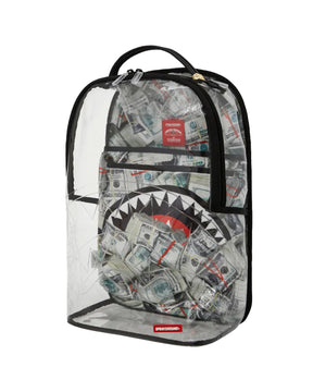 Sprayground Money Pile Dlxs Clear Backpack