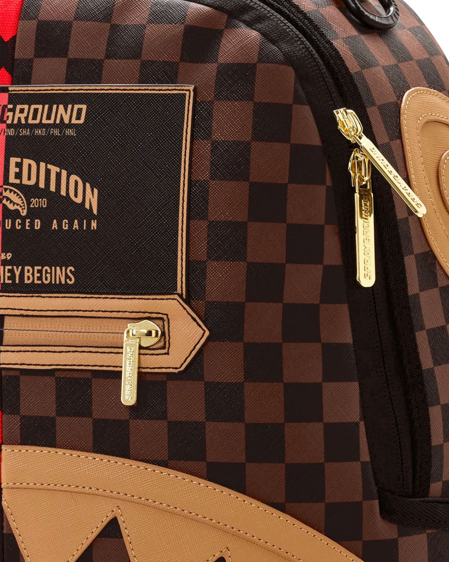 Sprayground Reverse Half Split Backpack Marrone Rosso