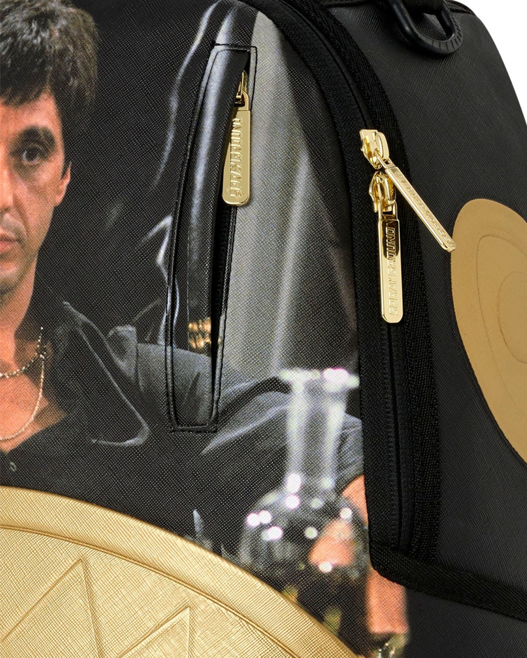 Sprayground Scarface Gold Embossed Backpack Black