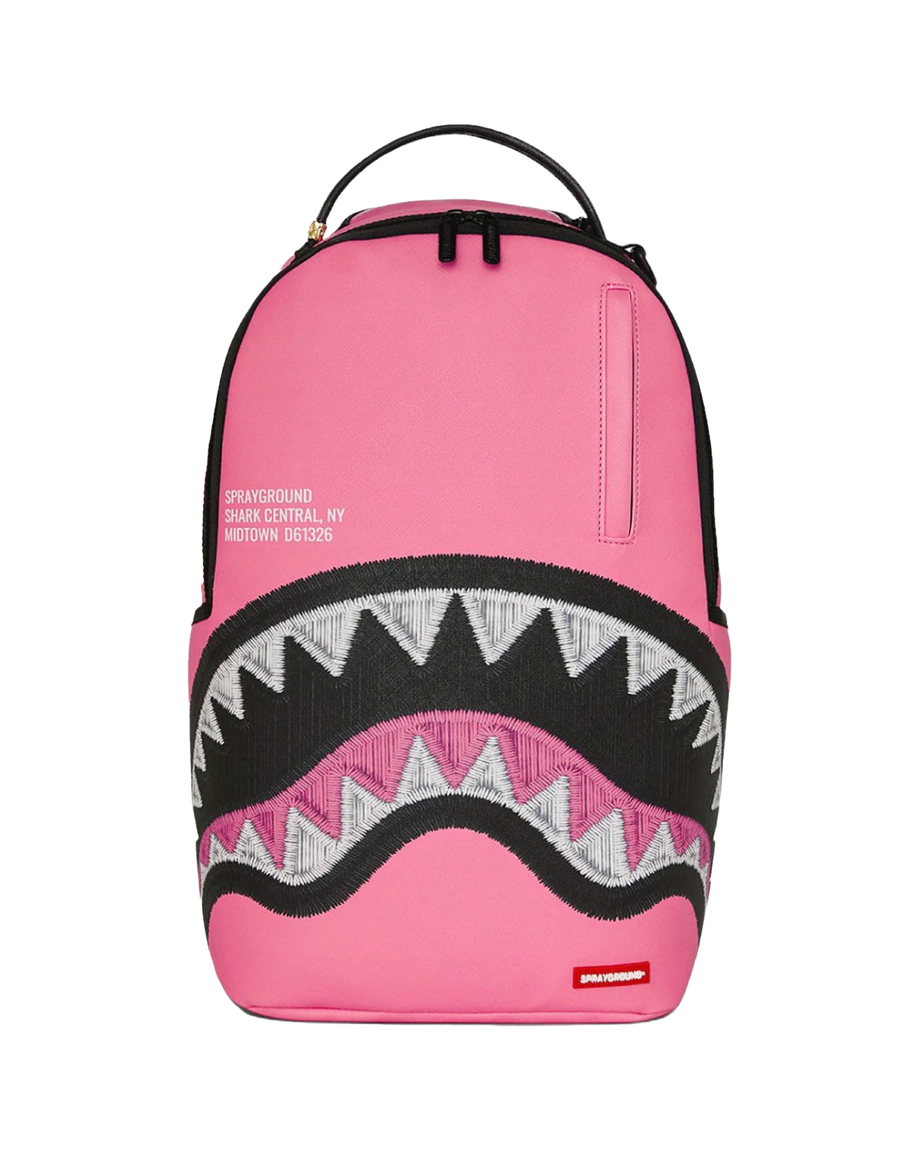 Sprayground Shark Central Pink Embroidered Shark Backpack