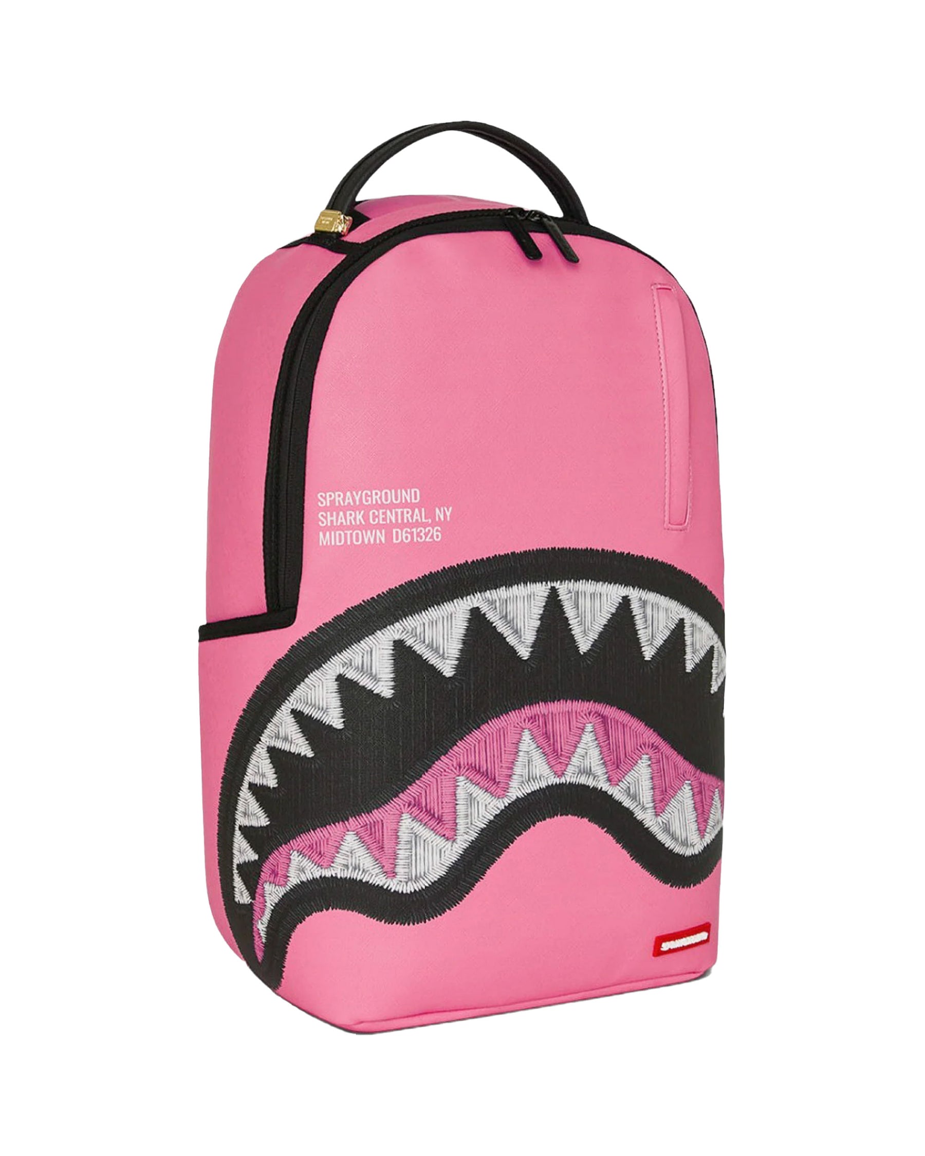 Sprayground Shark Central Pink Embroidered Shark Backpack