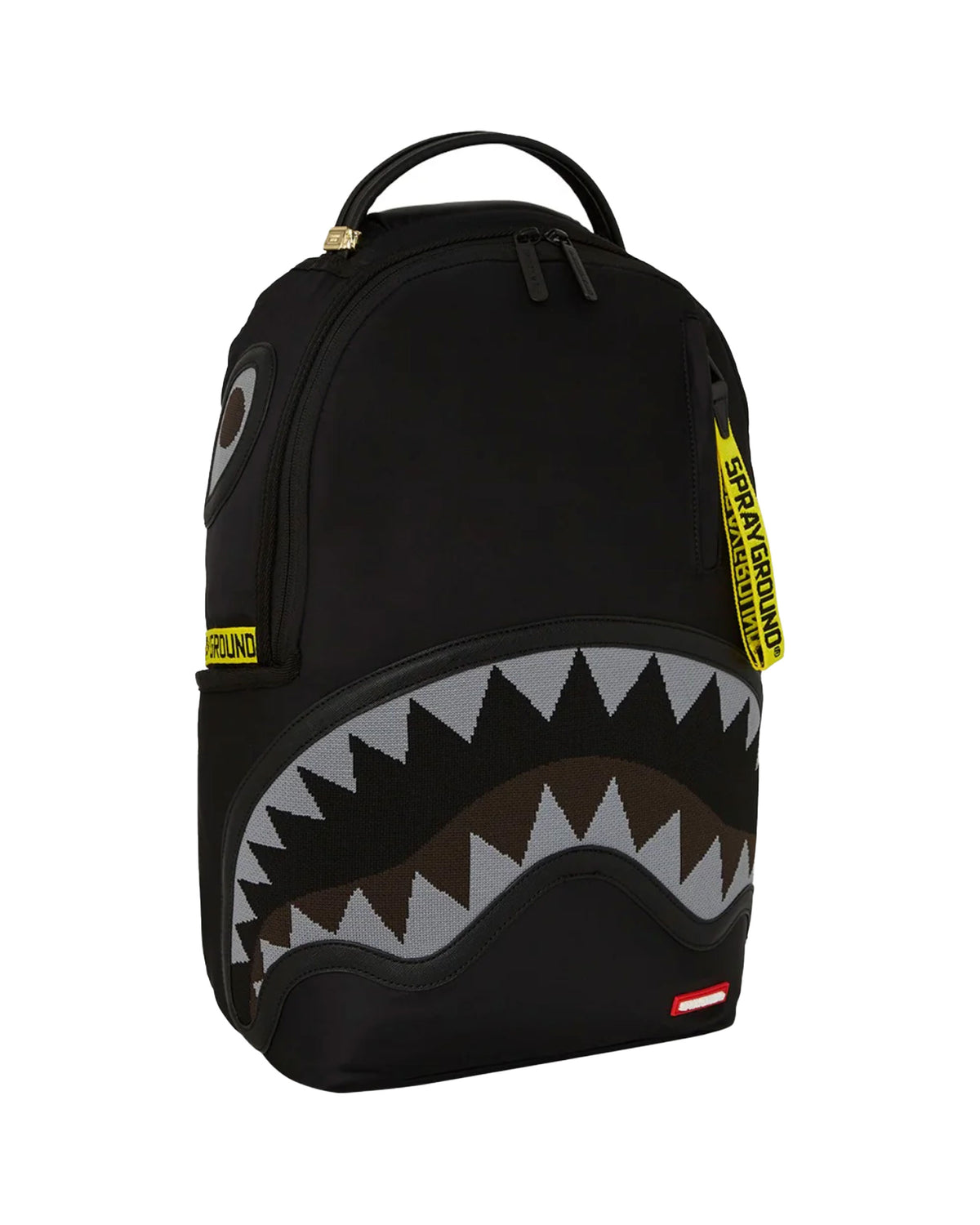 Sprayground Shark Central Yellow Tape Dlx Satin Backpack
