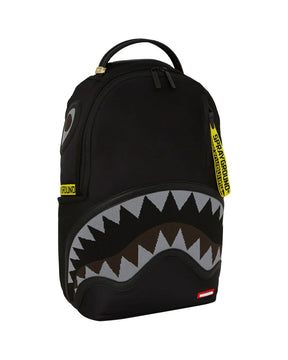 Sprayground Shark Central Yellow Tape Dlx Satin Backpack