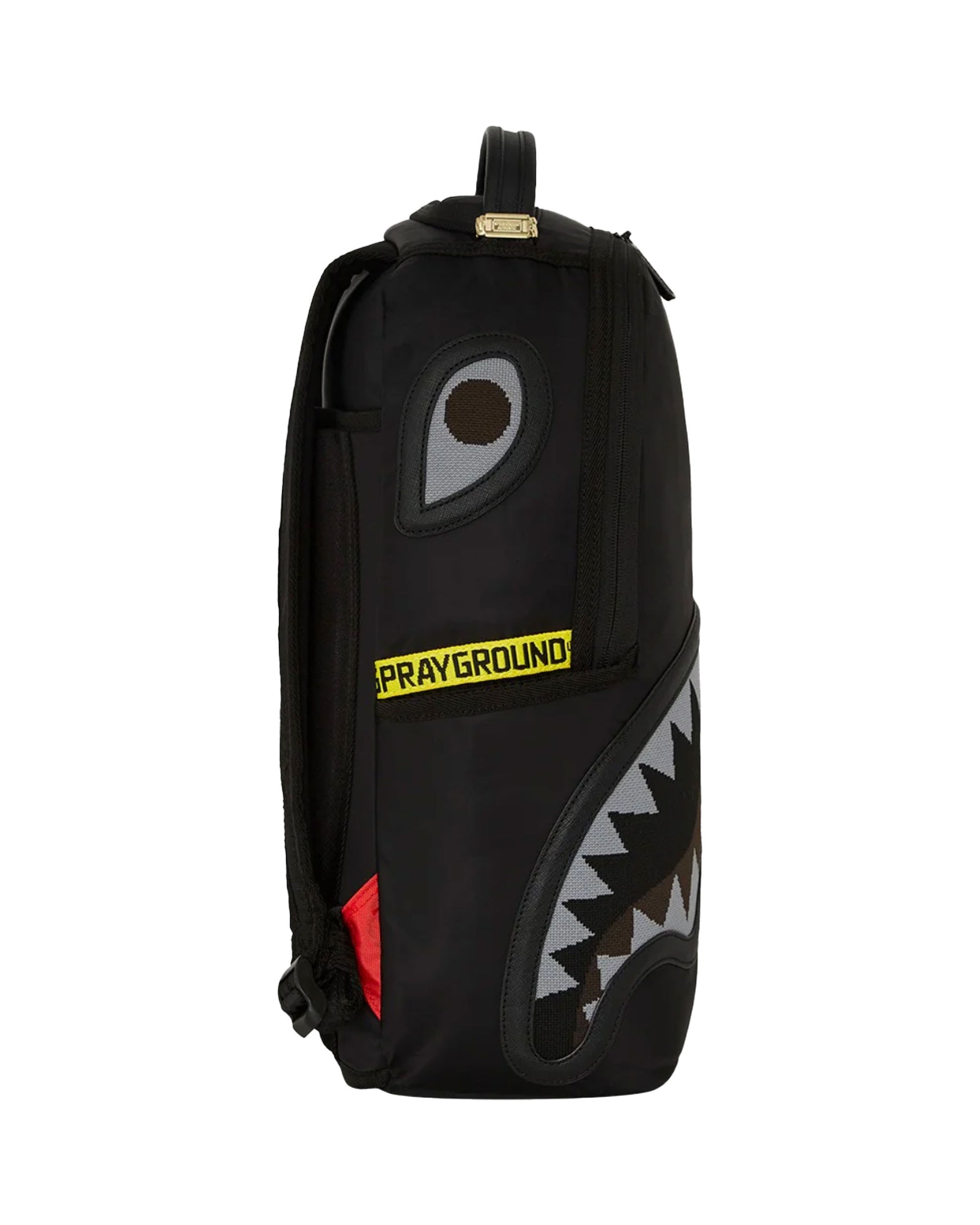 Sprayground Shark Central Yellow Tape Dlx Satin Backpack