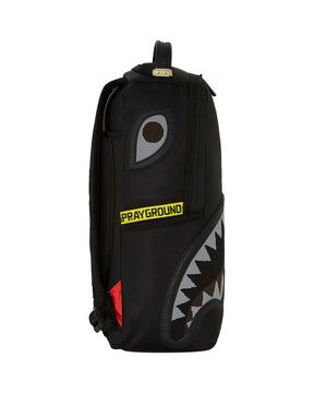 Sprayground Shark Central Yellow Tape Dlx Satin Backpack