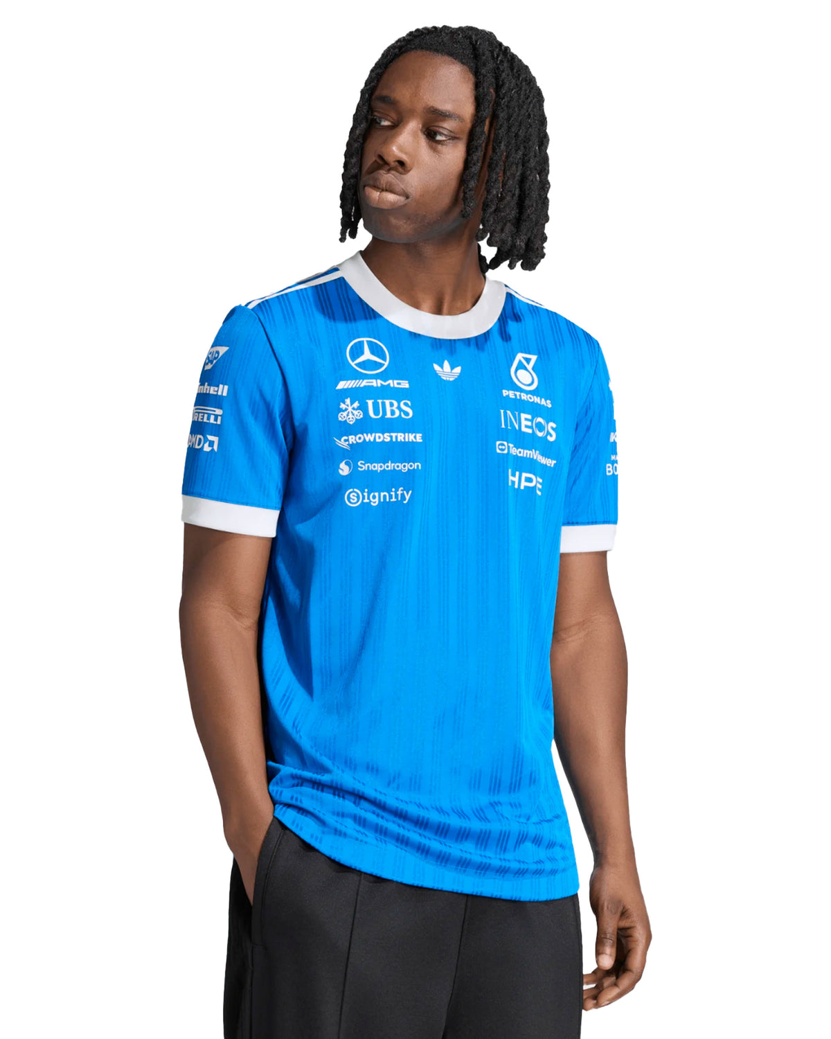 T-Shirt Adidas Mercedes-Amg Petronas Formula 1 Team Blue Wonder Authentic Driver Jersey
