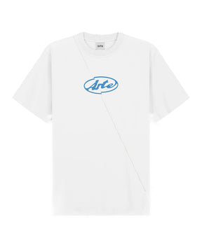 T-Shirt Arte Antwerp Circle Logo Bianco Celeste