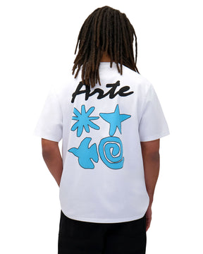 T-Shirt Arte Antwerp Elements Print Tee Bianco
