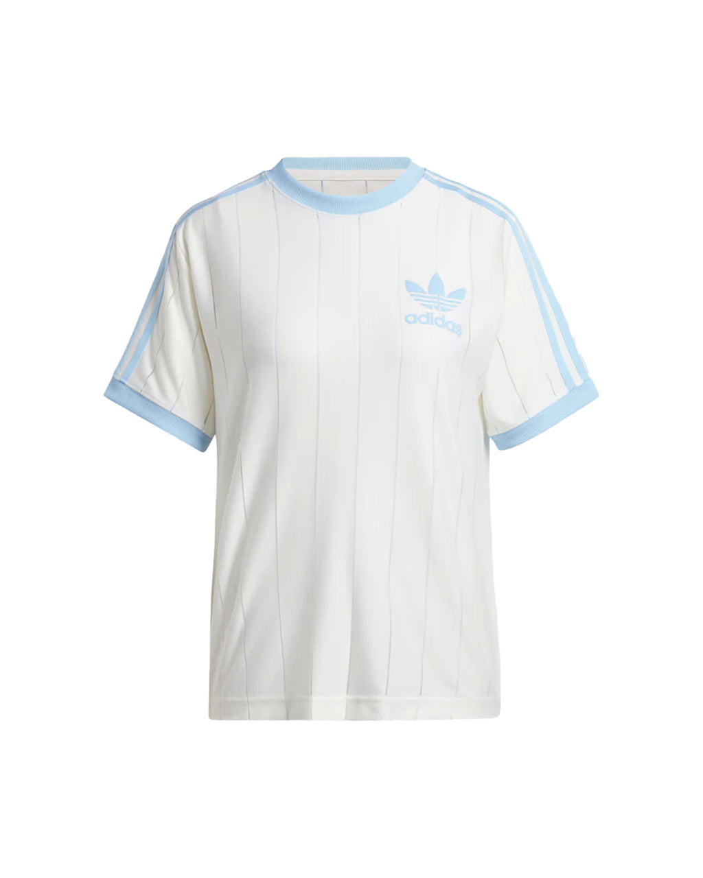 T-Shirt Donna Adidas Stripe Tee Bianco Celeste - Main Image