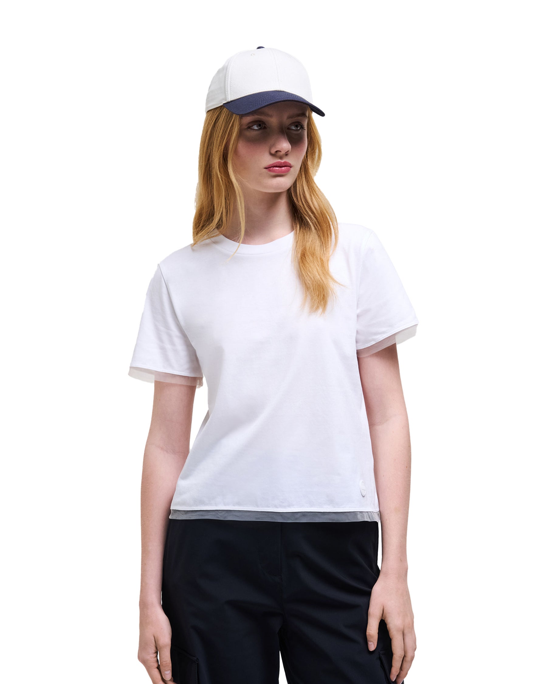 T-Shirt Donna Colmar Originals con Tulle Bianco