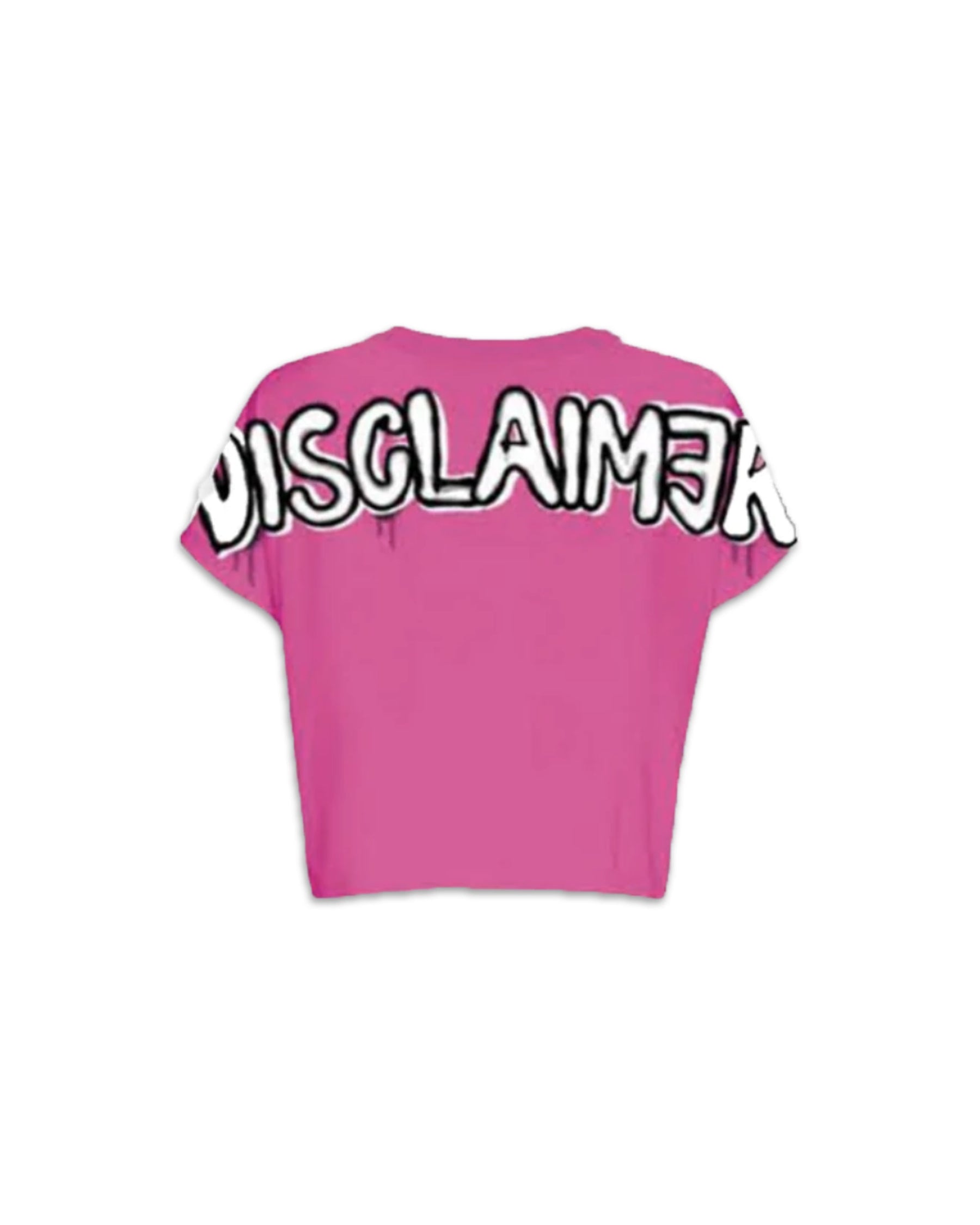 Woman Tee Disclaimer Big Logo Fuxia Fluo