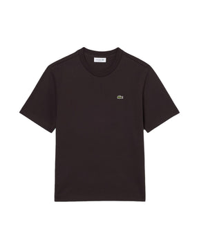 T-Shirt Donna Lacoste Relaxed Basic Logo Marrone