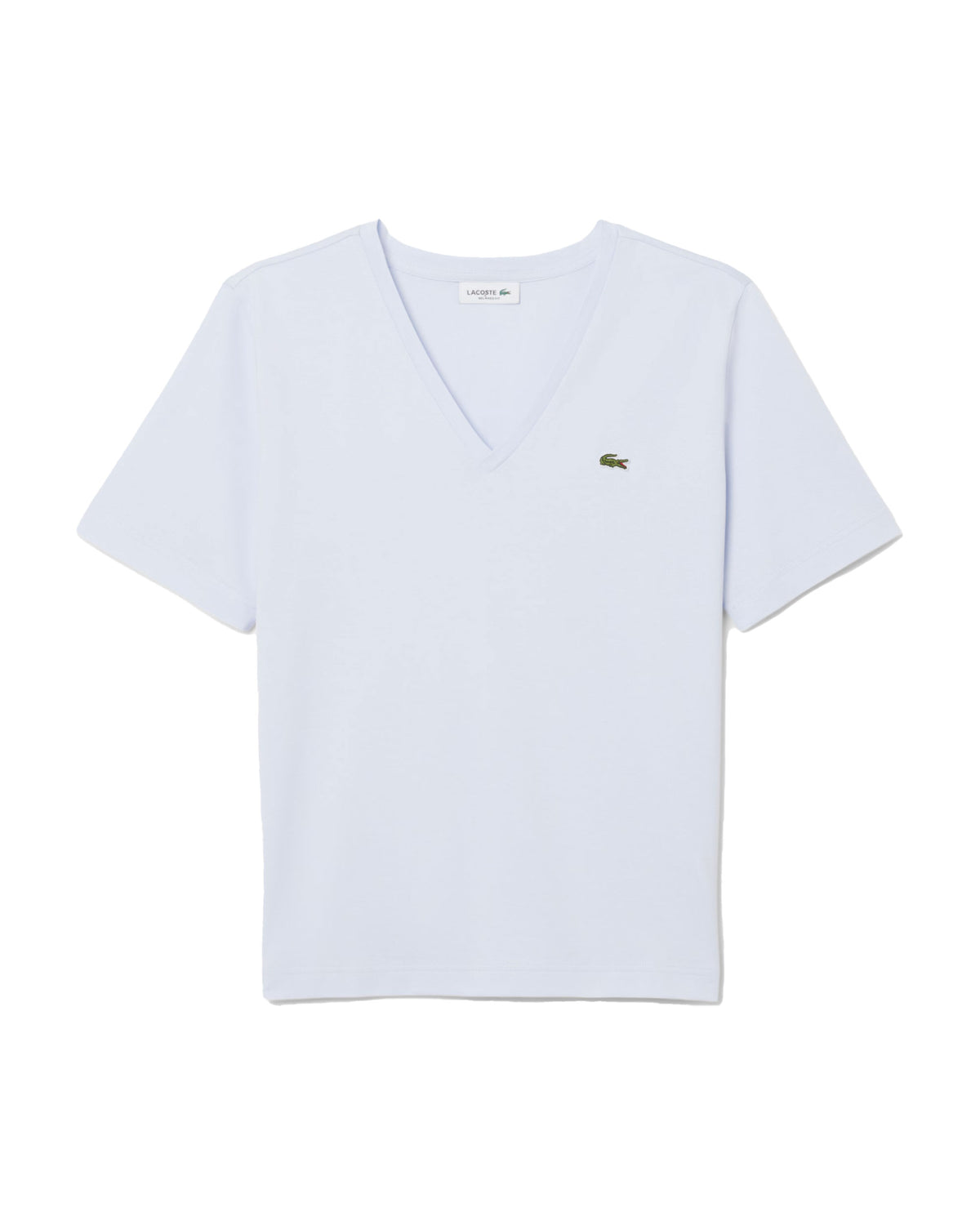 T-Shirt Donna Lacoste Scollo a V Celeste