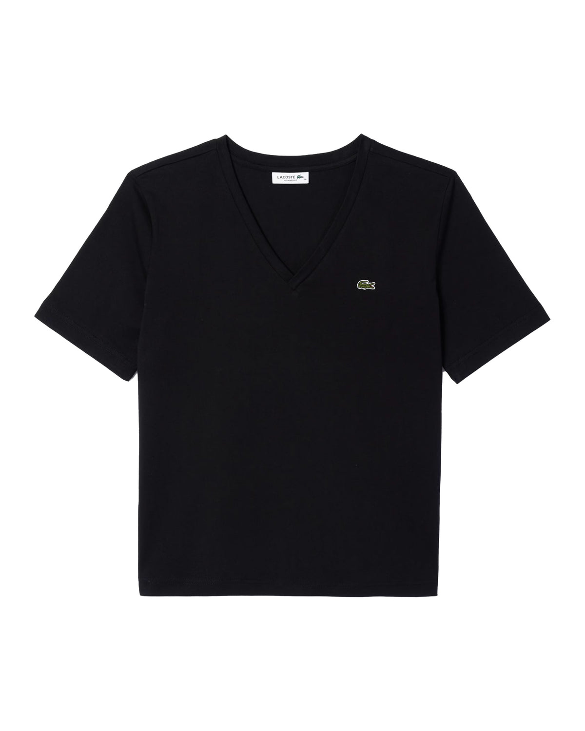 T-Shirt Donna Lacoste Scollo a V Nera