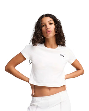 Woman's Puma Wardrobe Ess Baby Tee White