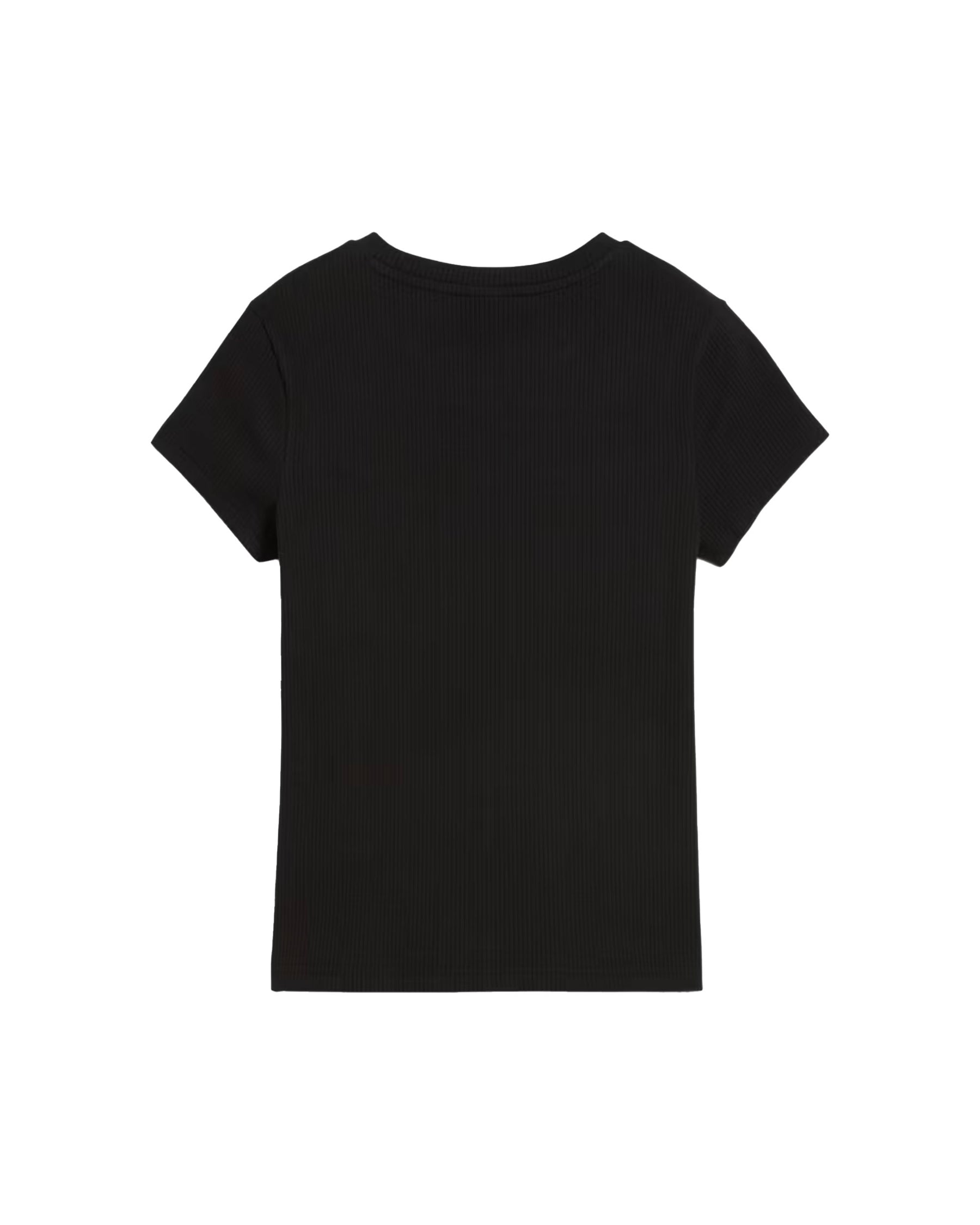 Woman's Puma Wardrobe Ess Ribbed Slim Tee Black