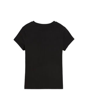 Woman's Puma Wardrobe Ess Ribbed Slim Tee Black